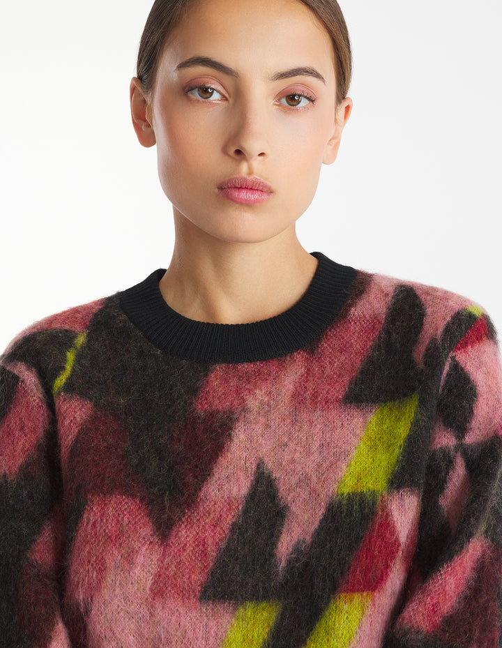 GRAPHIC MOHAIR JACQUARD JUMPER