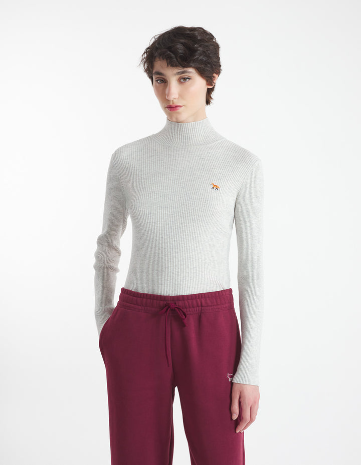 BABY FOX PATCH FINE RIBBED TURTLENECK