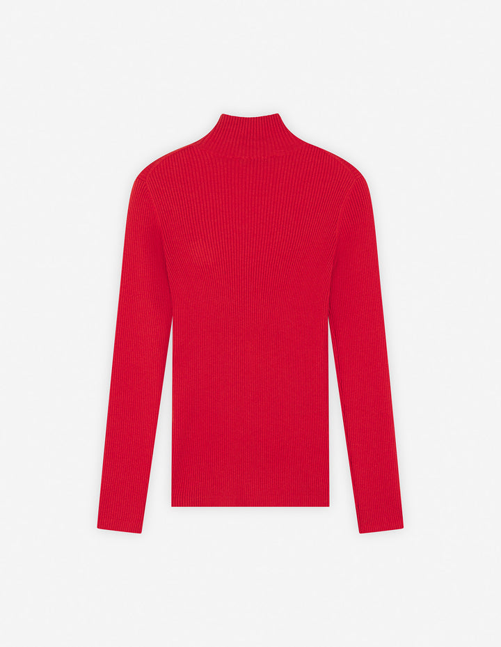 BABY FOX PATCH FINE RIBBED TURTLENECK