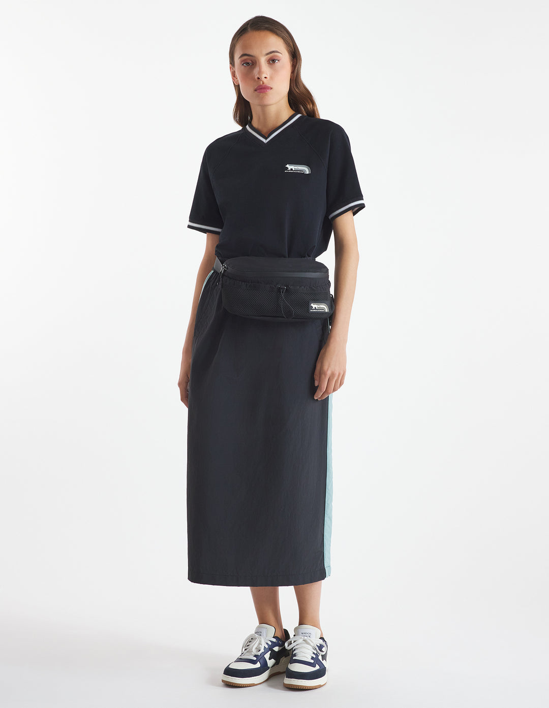 FLASH FOX LONG SKIRT PLACID/BLACK