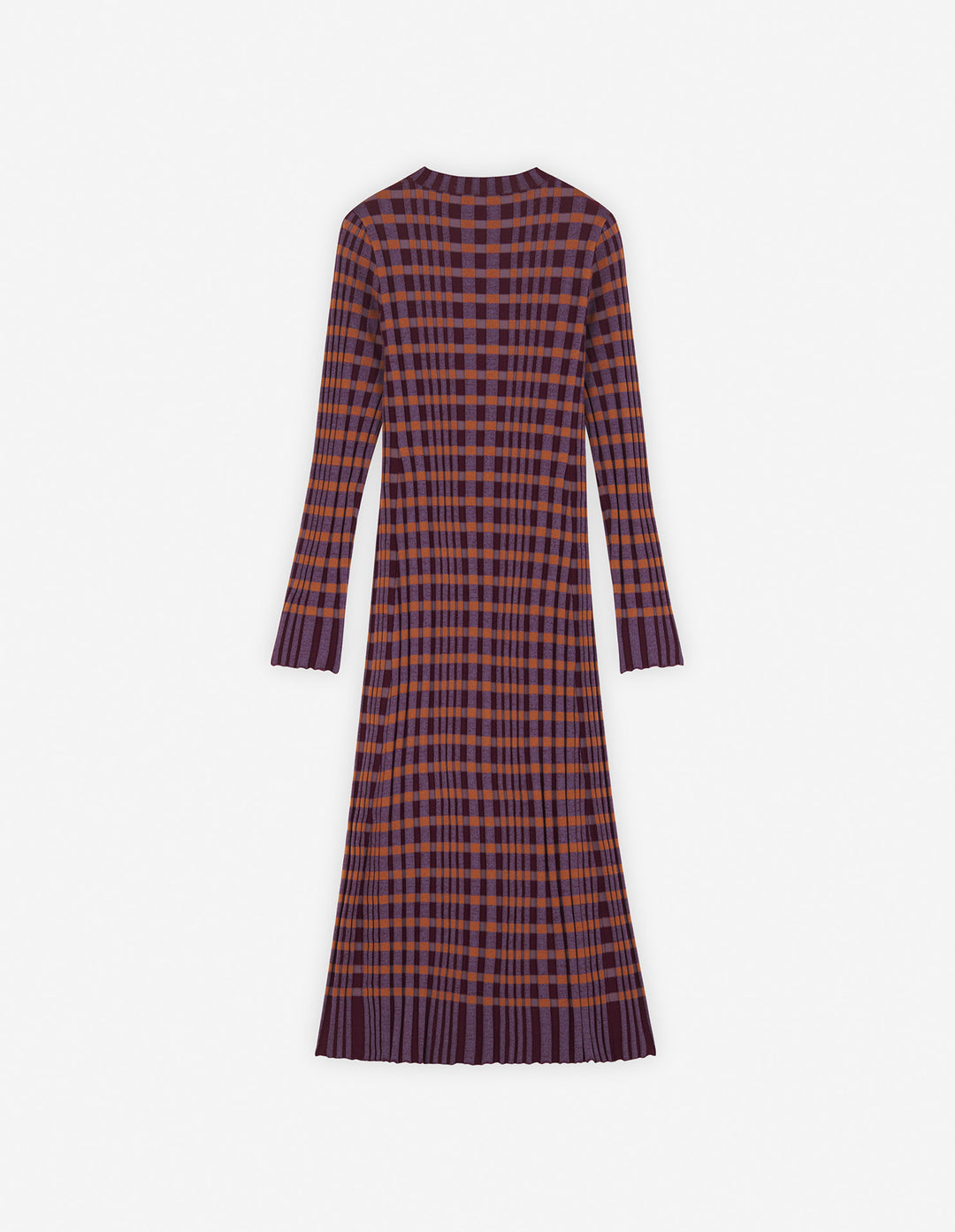 CHECKED RIBBED LONG DRESS REDSTAR/ASTER