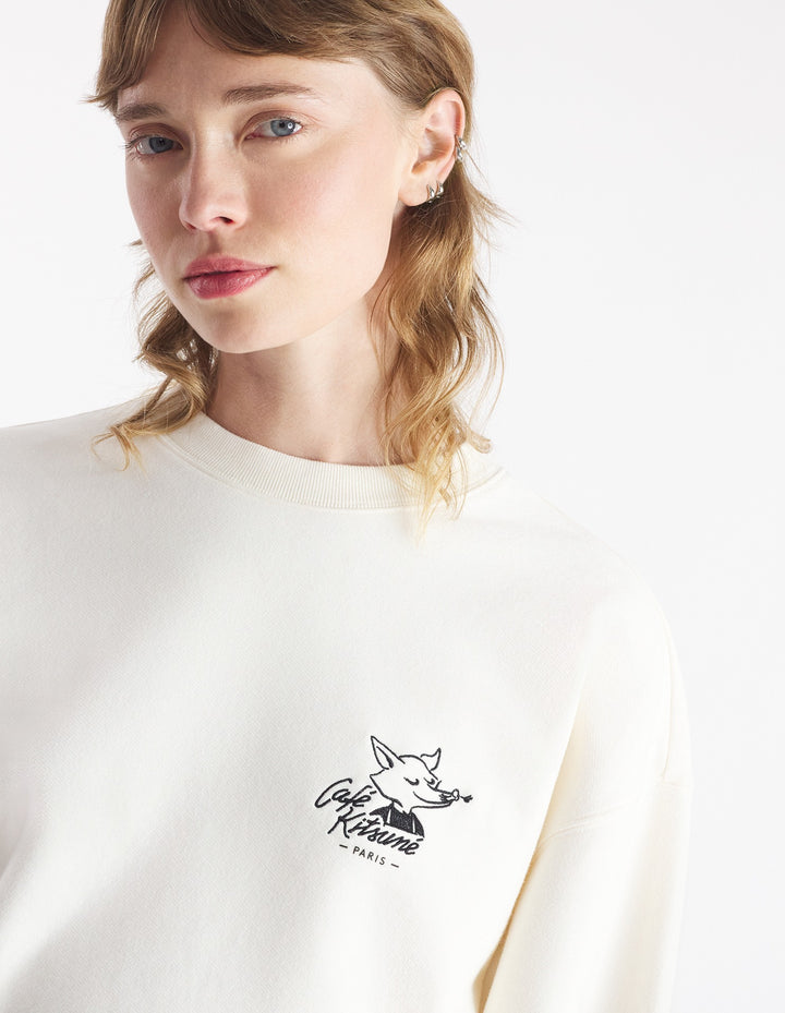 CAFÉ KITSUNÉ FOX RELAXED SWEATSHIRT TAPIOCA