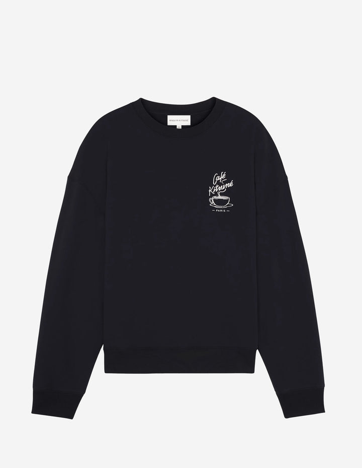 CAFÉ KITSUNÉ COFFEE CUP RELAXED SWEATSHIRT BLACK