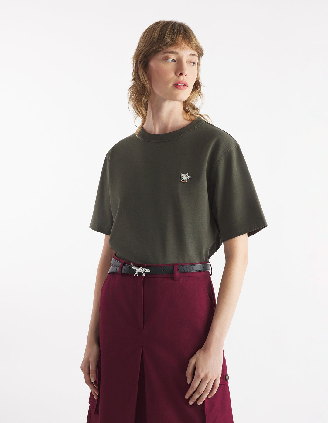 BARISTA FOX PATCH RELAXED TEE-SHIRT SENCHA GREEN