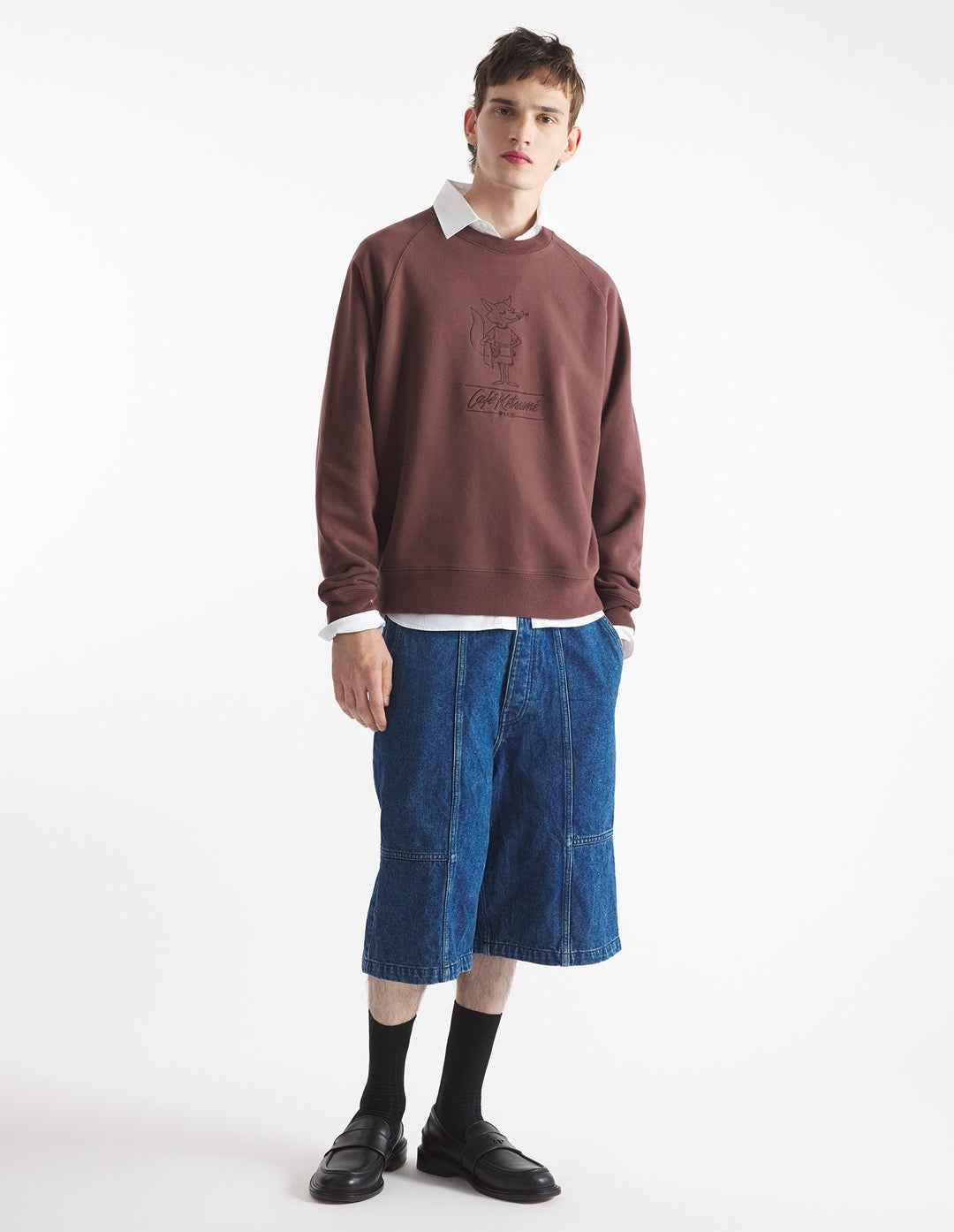 BARISTA FOX OVERSIZED RAGLAN SWEATSHIRT AMERICANO