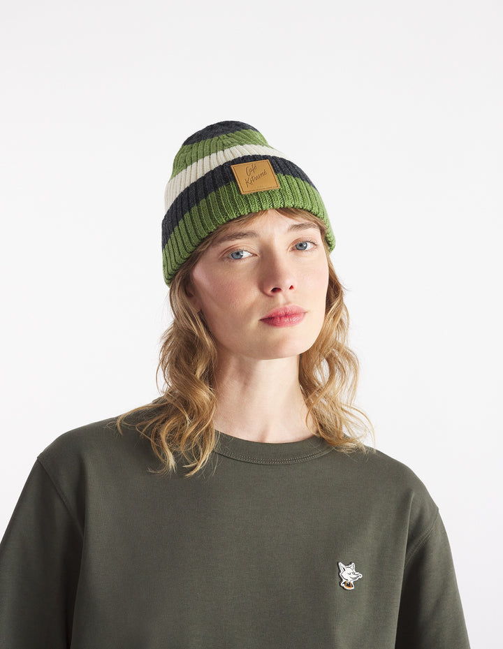 CAFÉ KITSUNÉ STRIPED BEANIE