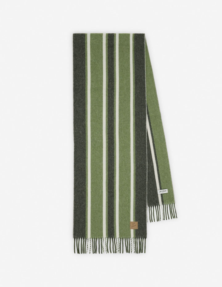 CAFÉ KITSUNÉ STRIPED SCARF VERBENA/SENCHA GREEN