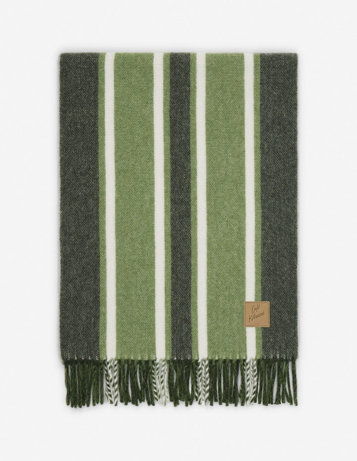 CAFÉ KITSUNÉ STRIPED SCARF VERBENA/SENCHA GREEN