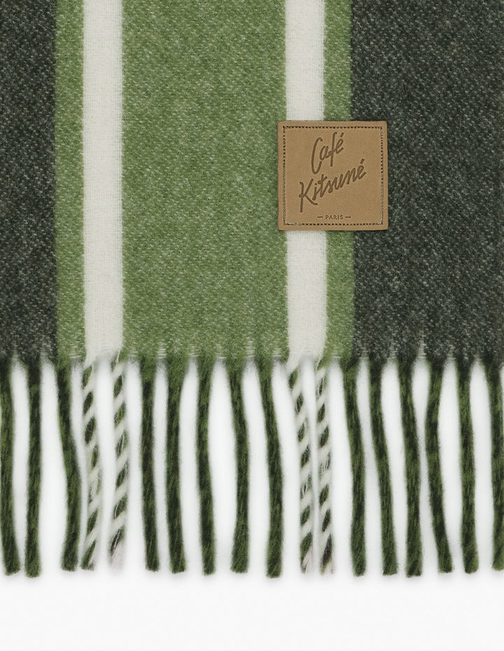 CAFÉ KITSUNÉ STRIPED SCARF VERBENA/SENCHA GREEN