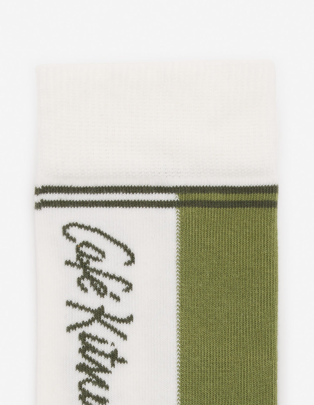 CAFÉ KITSUNÉ COLORBLOCK SOCKS VERBENA/SENCHA GREEN