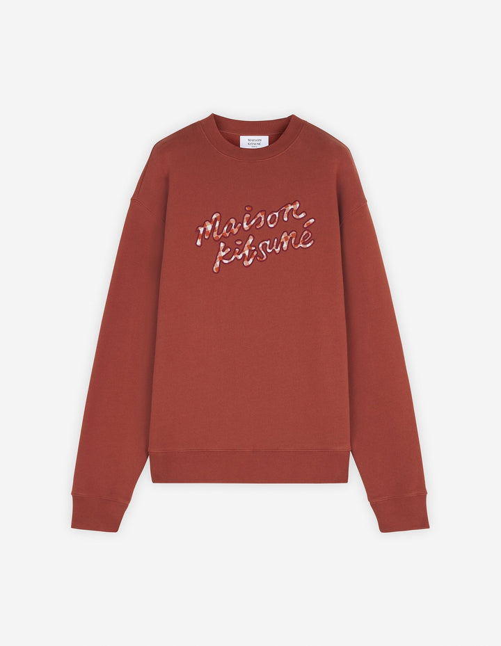 MAISON KITSUNE HANDWRITING GINGHAM COMFORT SWEATSHIRT