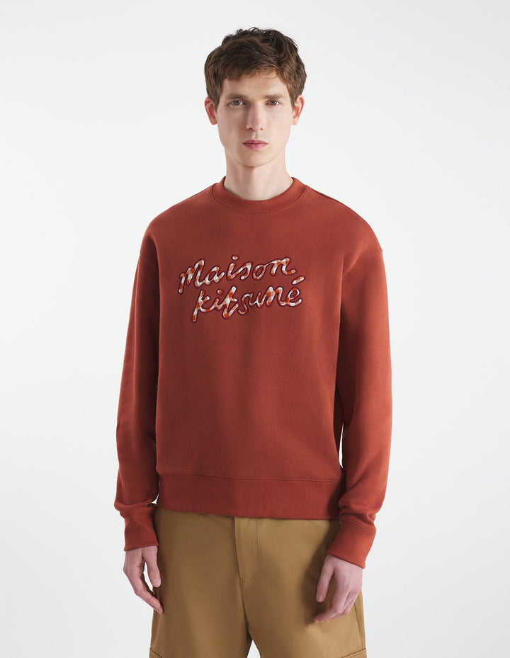 MAISON KITSUNE HANDWRITING GINGHAM COMFORT SWEATSHIRT