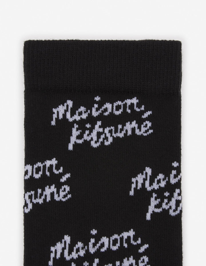 MAISON KITSUNE HANDWRITING ALL OVER SOCKS