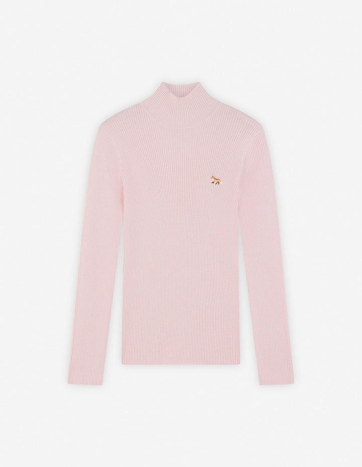 BABY FOX PATCH FINE RIBBED TURTLENECK