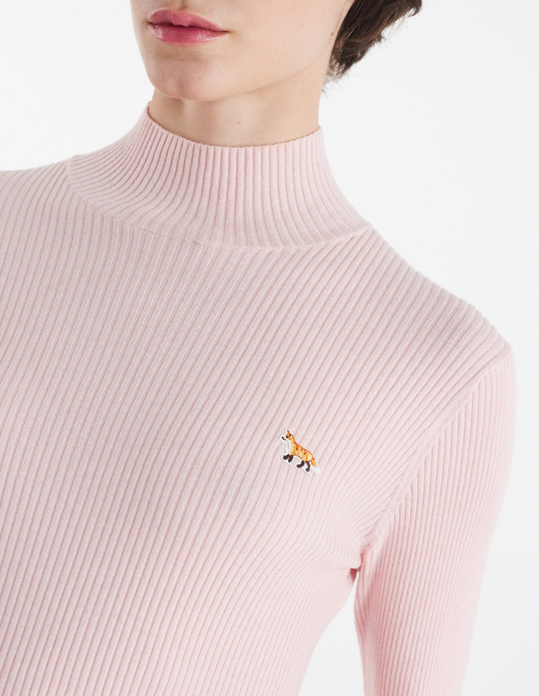 BABY FOX PATCH FINE RIBBED TURTLENECK