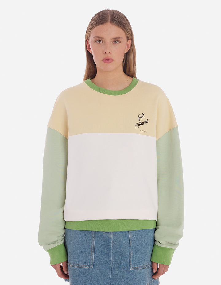 CAFE KITSUNE COLORBLOCK RELAX SWEATSHIRT