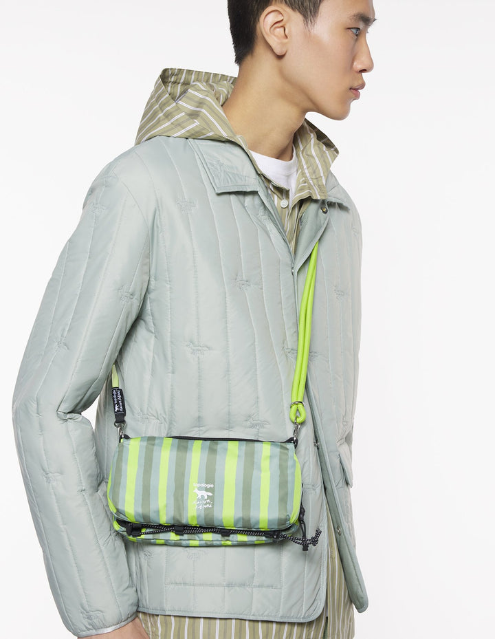 MAISON KITSUNE X TOPOLOGIE STRIPED BOTTLE BAG