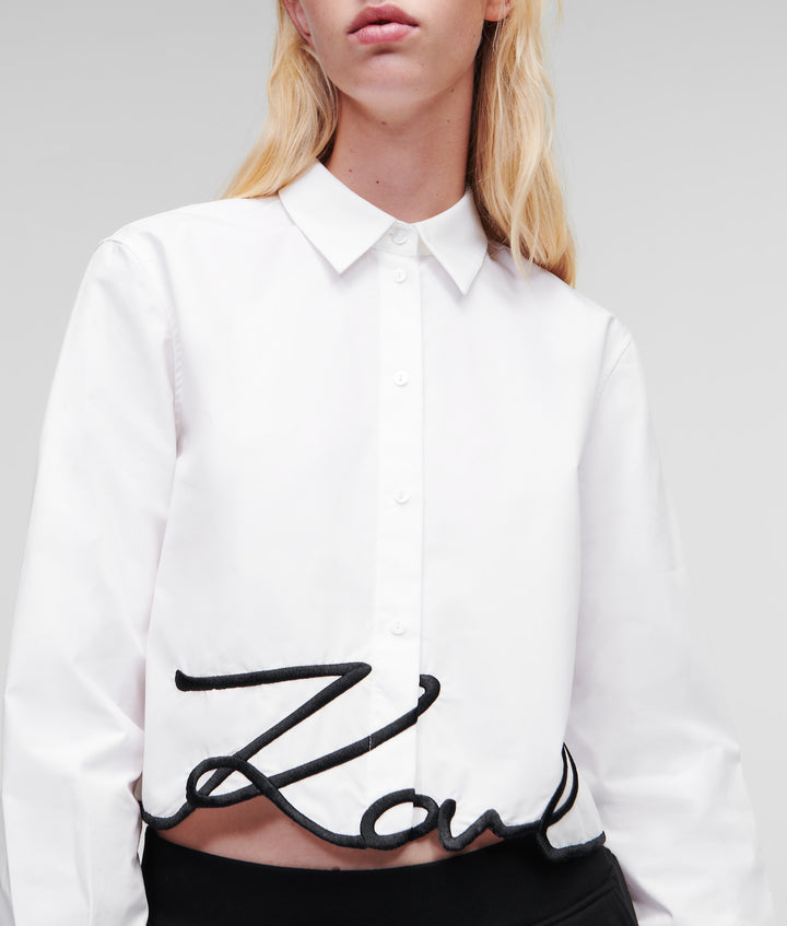 CROPPED KARL SIGNATURE SHIRT